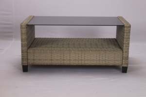 Juegos de jardín de alta calidad Juego de comedor al aire libre de mimbre de 6 plazas Juego de Mora 2 taburetes Mesa de vidrio de 5mm Phu Linh Mimbre - Product Image 3