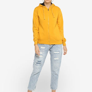 Wholesale Custom Women Slim Fit Zipper <b>Hoodie</b> Plain Breathable Cotton Polyester <b>Zip</b> <b>Up</b> <b>Hoodie</b> Manufacturer - Product Image 5