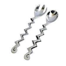 Servidor de ensalada en forma de mano de acero inoxidable decorativo, cuchara hecha a mano, tenedor, cubiertos únicos, hogar, cocina, restaurante - Product Image 6