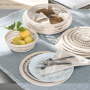 Boho Design <b>Rattan</b> Charger Plate Natural Woven <b>Rattan</b> <b>Placemats</b> Dining Party Custom Outdoor Wedding Whitewash <b>Placemats</b> - Product Image 4