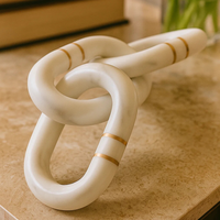 Meilleure Vente : Ornement Décoratif en Pierre de Luxe Fait Main, Style Nordique Moderne, Chaîne de Maillons en Marbre Amovible, Écologique et Recyclable