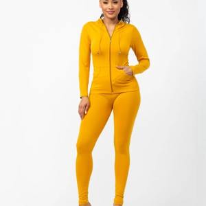 Custom Fashion High Street Zip up Cordón Nuevo diseño Chica Sudadera con capucha y pantalones ajustados para correr Conjunto de chándal con logotipo personalizado - Product Image 5