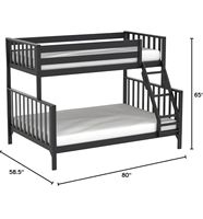 Traditionelles Massivholz-Etagenbett Einzelbett über Doppelbett mit Leiter und Sicherheitsgeländer für Kinder und Erwachsene