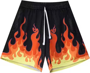 Pantalones cortos atléticos informales de felpa francesa para hombre 100% algodón 3D Puff estampado cordón tejido bordado técnicas antiarrugas - Product Image 4