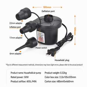 Bomba de Aire Eléctrica Doméstica Santwell SSG-CU-012, Inflador/Desinflador, 0.7 PSI, 60 W, 3 Boquillas para Colchones Inflables, Flotadores de Piscina y Aspiradoras - Product Image 3