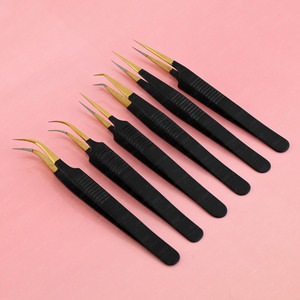 Pince à cils à pointe droite incurvée professionnelle Boot volume Extension de cils pince à épiler 45 pince à épiler à pointe coudée à 90 degrés - Product Image 5