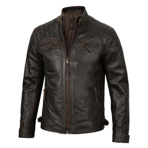 แจ็คเก็ตหนังแท้สำหรับผู้ชายและผู้หญิงแจ็คเก็ตไบเกอร์แจ็คเก็ตหนังสั่งทำ - Product Image 1