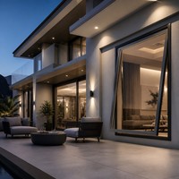 Fenêtres à battants anti-ouragan en acier inoxydable avec moustiquaire en aluminium à rupture de pont thermique pour maisons modernes