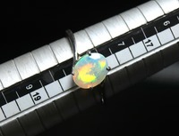 Bague unisexe vintage en argent sterling 925, sertie à griffes, avec opale de feu éthiopienne naturelle, taille ovale, faite à la main, certifiée par un tiers