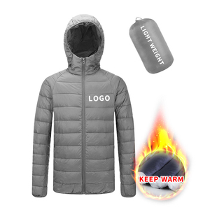 Vestes d'hiver à capuche avec logo personnalisé pour hommes Service OEM ODM en cuir véritable décontracté XS toile fermeture à glissière avant techniques de teinture unie - Product Image 2