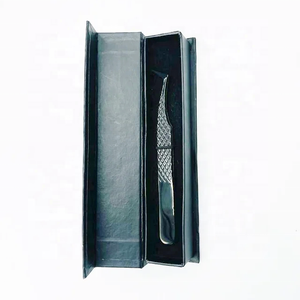 Pinzas de extensión de pestañas con agarre de fibra, pinzas de punta de fibra negra mate, aplicador de pestañas - Product Image 3