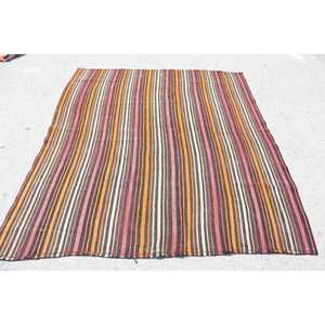 พรมวินเทจขนาด 5.7x6.6 ฟุต พรมตุรกี พรมลายพรางสีแดงส้ม - Product Image 1