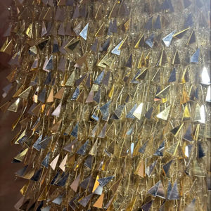 Best Price 100% Polyester Luxury Beaded <b>Fabric</b> with Zircon Handmade Indian Supplier Garments Making Woven and Mesh Pattern - Product Image 1