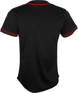 Jersey de béisbol personalizado negro para hombre al por mayor nombre del equipo bordado malla botón completo - Product Image 2