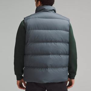 <b>Men's</b> Casual Winter Down Windproof <b>Vest</b> Thick Solid <b>Black</b> Puffer Jacket with Detachable Hoodie Zipper Closure Outer Woven Fabric - Product Image 3