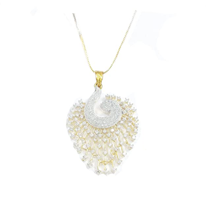 Épingle à cheveux de mariée en diamant blanc motif paon - Product Image 2