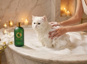 Shampoo pour chat à poils longs VELVETPAW Premium & Shampooing + Après-shampoing 2-en-1 Extrait de camomille Formule soie Pour chats persans et Maine Coon - Product Image 4