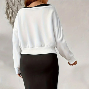 Autumn and Winter 2pcs Striped <b>Sequin</b> Wing Pattern Diagonal Neck <b>Top</b> with Drawstring Pants Jogging Set - Product Image 4