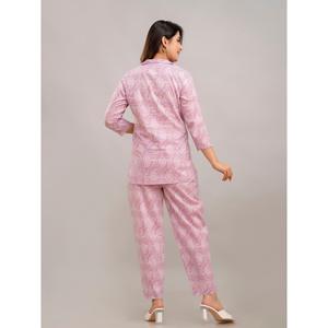 Ensemble deux pièces décontracté tendance pour femmes en crêpe violet (XS) - Product Image 3