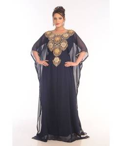 Dubai caftán marroquí modesto árabe Abaya Maxi vestido de novia con cuentas a mano ropa de fiesta elegante Jellabiya piso bordado ODM - Product Image 5