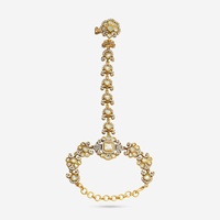 Bijoux ethniques authentiques pour femme, sertis de fleurs, style Kundan Hathpan, pour mariage, collection culturelle