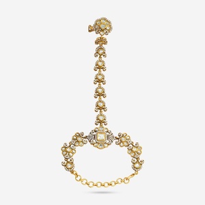Bijoux ethniques authentiques pour femme, sertis de fleurs, style Kundan Hathpan, pour mariage, collection culturelle - Product Image 1