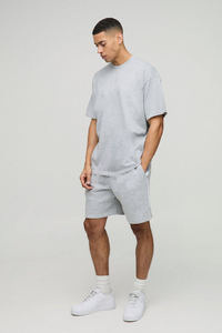 ชุดแทร็คสูทกางเกงขาสั้นและเสื้อยืดสำหรับผู้ชายชุดวอร์มผ้าฝ้าย100% ติดโลโก้ออกแบบได้ตามต้องการ - Product Image 6