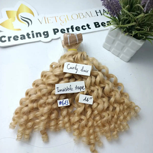 El mejor precio de fábrica para la calidad superior 100% Extensiones de cabello humano camboyano virgen Cinta invisible Cabello rizado para trajes elegantes - Product Image 1