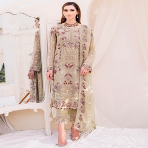 Ramsha F-23ชุดเดรสผ้าชีฟอง3ชิ้นสำหรับงานแต่งงานอินเดียและปากีสถาน - Product Image 2