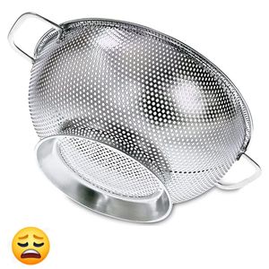 Colador de acero inoxidable de primera calidad con asas de fácil agarre diseñado para un drenaje eficiente y un uso cómodo en la cocina - Product Image 4