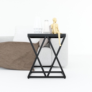 XConcept Contemporary Design Side <b>Table</b> Rubber Wood with Iron Frame (SST008) - Product Image 3