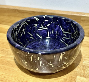 Bol à salade en résine époxy et ustensiles de cuisine et vaisselle sans danger pour les aliments Bol de service de restaurant en résine incrustée d'Inde - Product Image 1