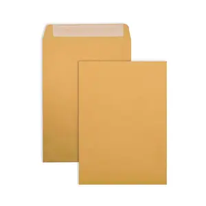 Low MOQ White Letter Pocket Business Selbst klebender Umschlag Braun Goldener Kraft papier umschlag 85g/m² 190mm x 265mm