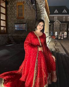 TENNECY Fully Stitched Party Wear Gown Heavy Embroidery Sequence Work Bottom Dupatta Ready-to-Wear Collection Indian Pakistani - Product Image 5