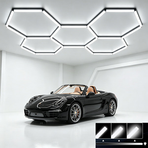 Lampes de garage hexagonales LED 14 763 lumens 3 modes d'éclairage (<span class=keywords><strong>6900K</strong></span>/4300K/3000K) 192W Aluminium IP20 pour le detailing automobile/la coiffure - Product Image 1