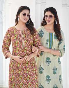 Recién llegado, última tendencia, pantalón Kurti estampado de algodón puro con bolsillo, fabricante y proveedor indio - Product Image 3