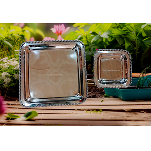 Assiettes de service en métal aspect royal pour la maison et les hôtels Collations aux fruits secs de table Plateaux de service alimentaires polyvalents - Product Image 5