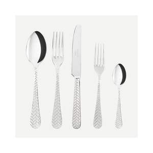 Ensemble de couverts en acier inoxydable poli, manche design, ensemble de couverts haut de gamme pour cuisine moderne - Product Image 1