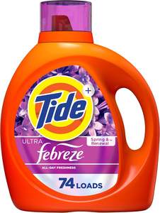 Détergent à lessive liquide Tide Ultra Febreze, parfum Printemps et Renouveau, 105 fl oz, 74 lavages, détergent à lessive liquide avec tout ce dont vous avez besoin - Product Image 3