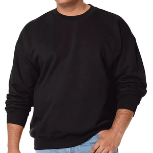 <b>Sweatshirt</b> Custom Blank <b>Plain</b> Thick Gym Heavyweight Pullover <b>Black</b> Regular Fit Polyester/Cotton Fleece Winter Digital Thermal - Product Image 1