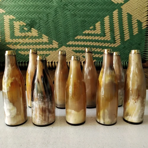 Botella para beber de cuerno de buey con logotipo personalizable de alta calidad, 500ml, botella de cuerno vikingo de búfalo Natural, recipiente para beber con cuerno de vaca - Product Image 2