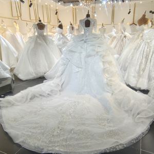 Vestido de Novia Jancember ML026 con Cuello en V, Manga Media, Vestido de Novia con Cristales, Vestido de Novia para Ceremonia de Boda en la Iglesia - Product Image 2