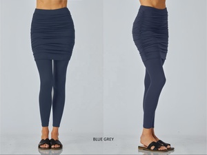 <b>Women's</b> High Waist Ruched Full Length Yoga <b>Leggings</b> Solid Black Seamless Spandex Nylon Four Way Stretch Elastic Quick Dry - Product Image 2