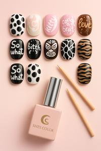 ShesColor nueva llegada Poke Hole Base Gel TPO HAMA libre de pigmento alto sin limpiar Super blanco negro Blooming Lace Gel esmalte de uñas - Product Image 4