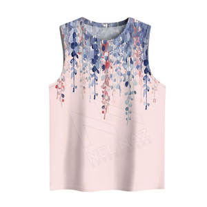 เสื้อกล้ามผู้หญิงไซส์พิเศษระบายอากาศไม่มีแขนเสื้อลายสีทึบแบบลำลองสำหรับฤดูร้อน - Product Image 1