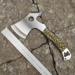 Hache de survie de camping à double tranchant de qualité industrielle Junzhuo en acier inoxydable avec manche en acier 400 mm - Product Image 3