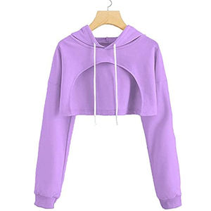 Sweat à capuche court élégant pour femmes en coton éponge français léger, design Streetwear personnalisé respirant pour la femme moderne - Product Image 5