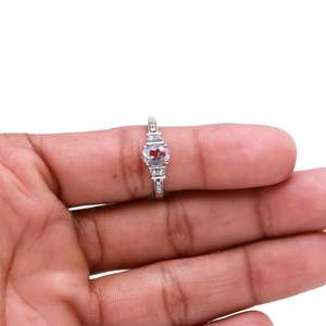 925 Solid Sterling Silver <b>Ring</b> for Women Unique Design Rose Quartz Gemstone Fine Jewelry Grey Healing <b>Crystal</b> Oval Cut Wedding - Product Image 1