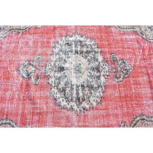 Tapis Vintage en Laine Turque 4.7 X 8.3ft Grande Surface Rouge Beige Patchwork Design avec Support en Latex pour Couloir ou Chambre - Product Image 5