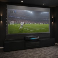 Ensemble Home Cinéma Premium AWOL Aetherion Max Projecteur Laser UST ALR PET Cabinet Noir 100"-120" 16:9 Motorisé à levage au sol